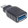 Manhattan 354646 Adaptador USB-C (macho) a USB-A (hembra) USB 3.1 Negro - Hasta 5Gbps, Carga 3A, Ultra Compacto