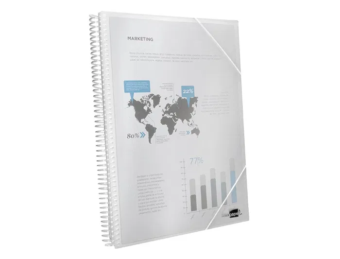 Liderpapel Carpeta Escaparate con Espiral 30 Fundas Polipropileno DIN A4 Transparente