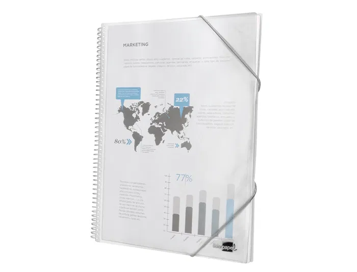 Liderpapel Carpeta Escaparate con Espiral 30 Fundas Polipropileno DIN A4 Transparente