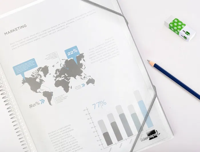 Liderpapel Carpeta Escaparate con Espiral 30 Fundas Polipropileno DIN A4 Transparente