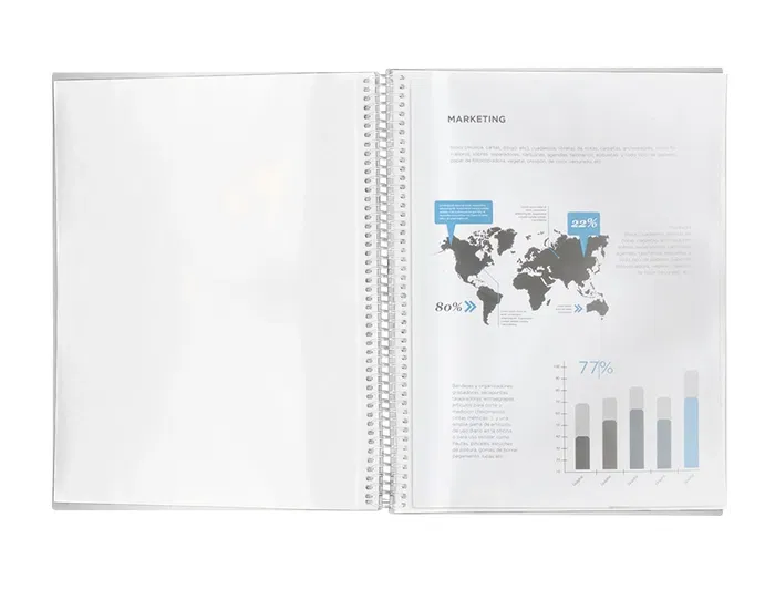 Liderpapel Carpeta Escaparate con Espiral 30 Fundas Polipropileno DIN A4 Transparente