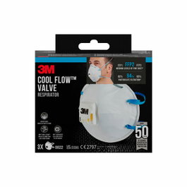 3M Mascarilla para partículas 8822 FFP2 con válvula, pack de 3 unidades