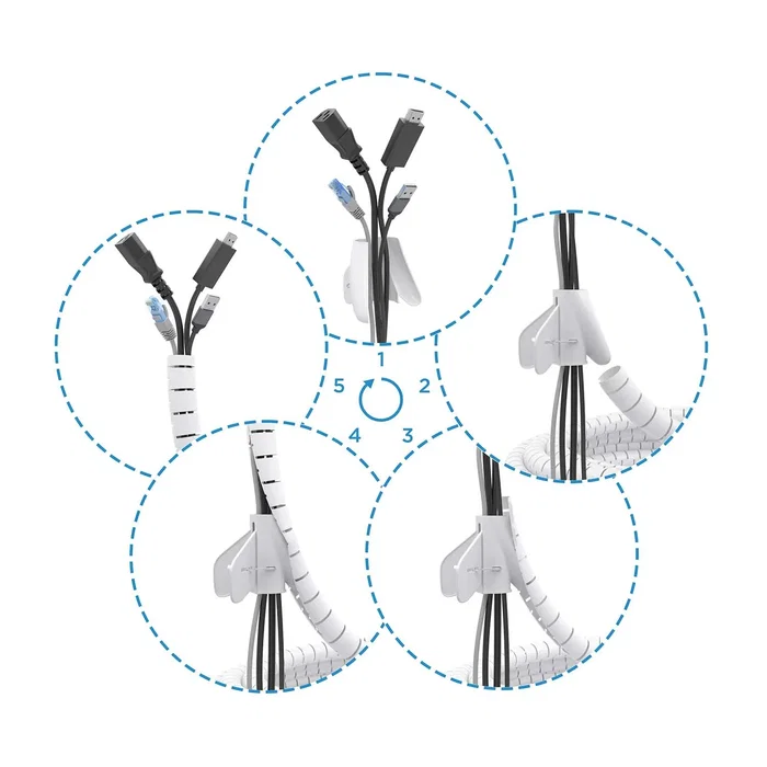 Aisens Organizador de Cables en Espiral Blanco 2m 25mm Aisens Organizador de Cables en Espiral Blanco 2m 25mm
