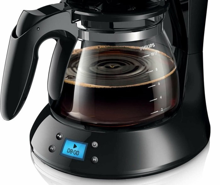 Philips Daily Collection HD7459/20 Cafetera de goteo negra, 1000W, temporizador, apagado automático, indicador de nivel de agua