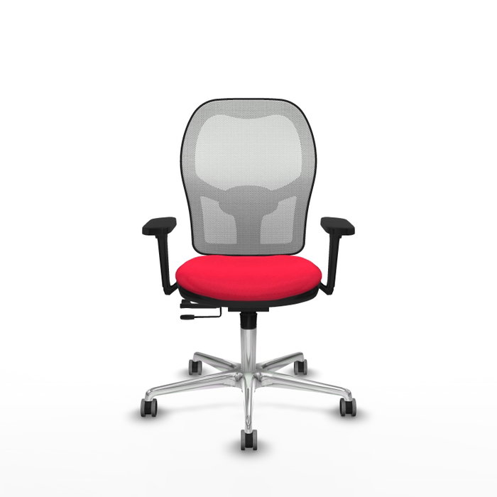 PIQUERAS Y CRESPO Silla de Oficina Jorquera con Mecanismo Sincro/Traslack, Rojo y Blanco