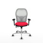 PIQUERAS Y CRESPO Silla de Oficina Jorquera con Mecanismo Sincro/Traslack, Rojo y Blanco