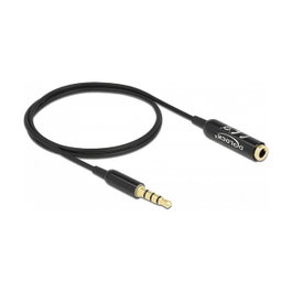 DeLOCK Cable de extensión de audio 3,5 mm 4 pines Ultra Slim 0,5 m negro
