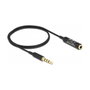 DeLOCK Cable de extensión de audio 3,5 mm 4 pines Ultra Slim 0,5 m negro