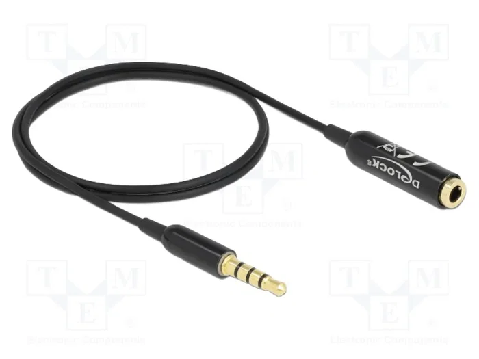 DeLOCK Cable de extensión de audio jack 3,5 mm 4 pines macho a hembra Ultra Slim 0,5 m DeLOCK Cable de extensión de audio jack 3,5 mm 4 pines macho a hembra Ultra Slim 0,5 m
