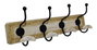 DKD Home Decor Perchero de Pared Mango y Cuerda con 4 Ganchos