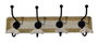 DKD Home Decor Perchero de Pared Mango y Cuerda con 4 Ganchos