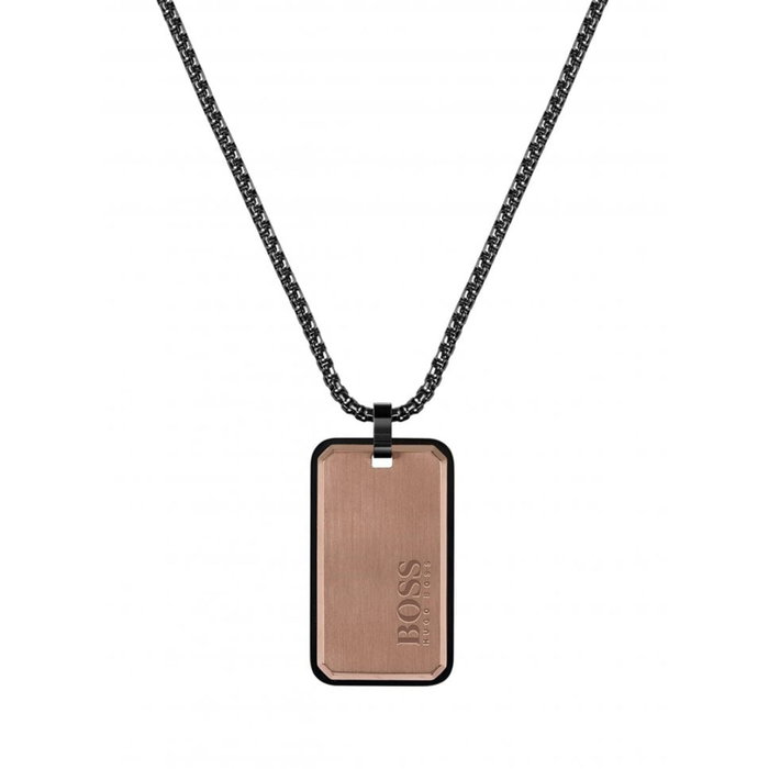 Hugo Boss Collar de Acero Inoxidable 45cm Gris 1580185