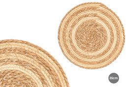 Kinvara Salvamantel Esparto Bicolor 35 cm Marron (Set de 24)