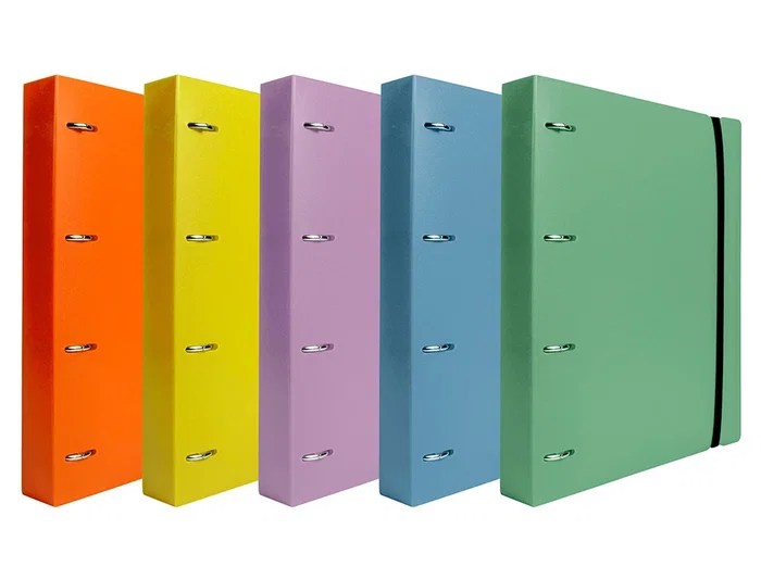 Liderpapel Carpeta con Recambio A4 Cuadro 5mm 100 Hojas 80g Polipropileno 4 Anillas 25mm Celeste