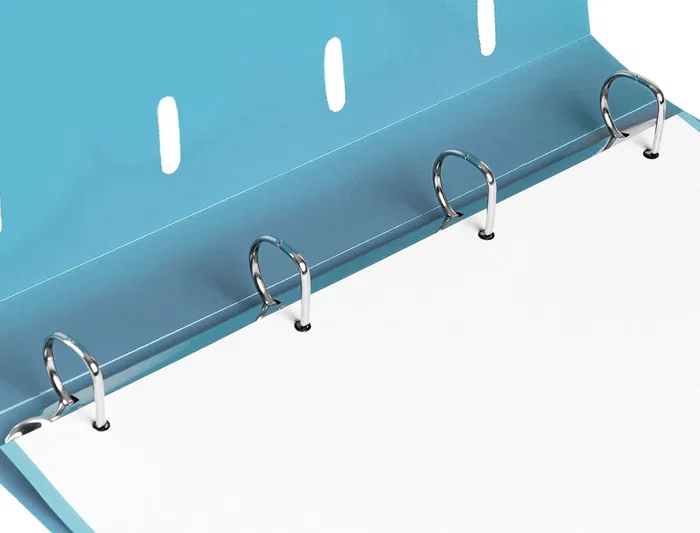 Liderpapel Carpeta con Recambio A4 Cuadro 5mm 100 Hojas 80g Polipropileno 4 Anillas 25mm Celeste