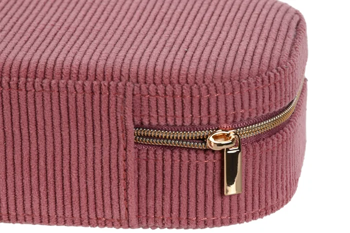 DKD Home Decor Joyero Colección Pana rosa Ambiente Urban Magenta Crema 10 x 5 x 18.5 cm (4 Unidades)