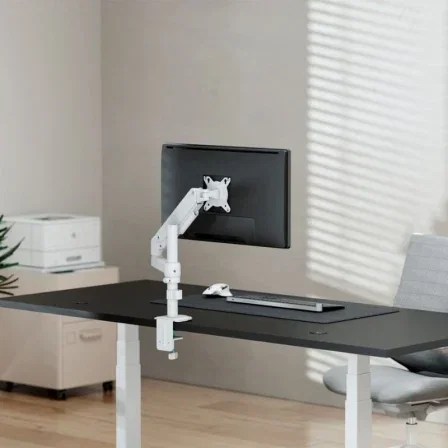 Aisens Soporte de Mesa DT32TSR-437 con Contrapeso para Monitor TV 17-32", Giratorio e Inclinable hasta 9 kg, Compatible VESA 75x75/100x100, Color Blanco