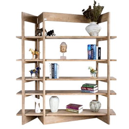 DKD Home Decor Estantería de Madera de Hevea Chuang Rome Natural