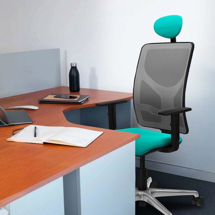 PIQUERAS Y CRESPO Silla de oficina Motilla Azul con mecanismo Sincro/Traslack