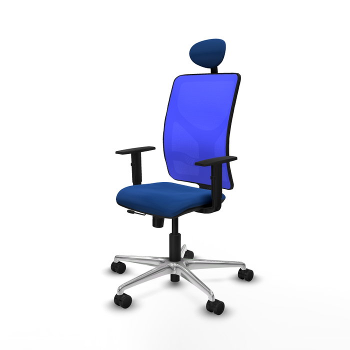 PIQUERAS Y CRESPO Silla de oficina Motilla Azul con mecanismo Sincro/Traslack