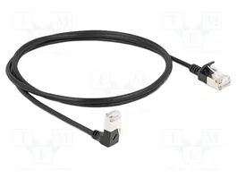 DeLOCK Cable de red RJ45 Cat.6a S/FTP Slim 1 m Negro