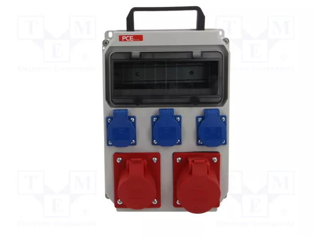 PCE Cuadro de distribución portátil IP54 de 10 módulos PCE Cuadro de distribución portátil IP54 de 10 módulos