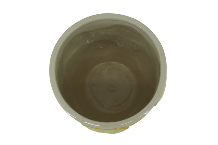 DKD Home Decor Jarrón de Gres Limones Relieve Amarillo