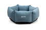 Gloria Cuna Hexagonal Hondarribia 75x75 cm Azul, con relleno de fibra poliéster reciclado, base antideslizante y lavable a máquina.