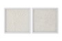 DKD Home Decor Set de 2 Cuadros Enmarcados de Cristal y Papel Mache 35x35 cm