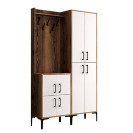 Hanah Home Recibidor Berlin BA - Nogal y Blanco - 120x200x35 cm