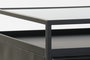 DKD Home Decor Mesa de Centro Metal y Cristal Negra