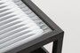 DKD Home Decor Mesa de Centro Metal y Cristal Negra