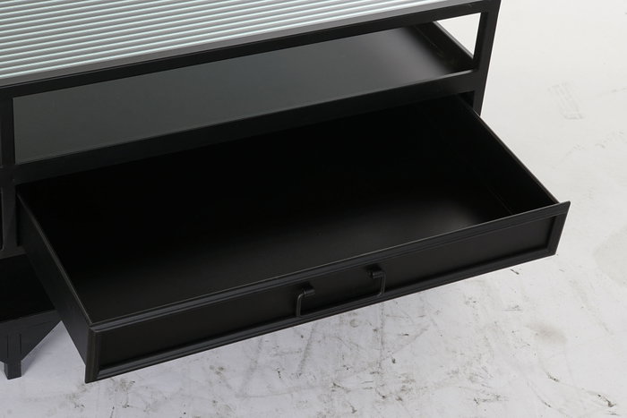 DKD Home Decor Mesa de Centro Metal y Cristal Negra DKD Home Decor Mesa de Centro Metal y Cristal Negra