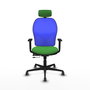 PIQUERAS Y CRESPO Silla de oficina Jorquera con mecanismo Sincro/Traslack Verde y Azul