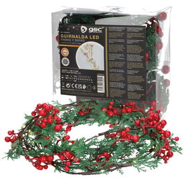 GSC Evolution Guirnalda LED de ramas y bayas rojas 1,5M Luz cálida