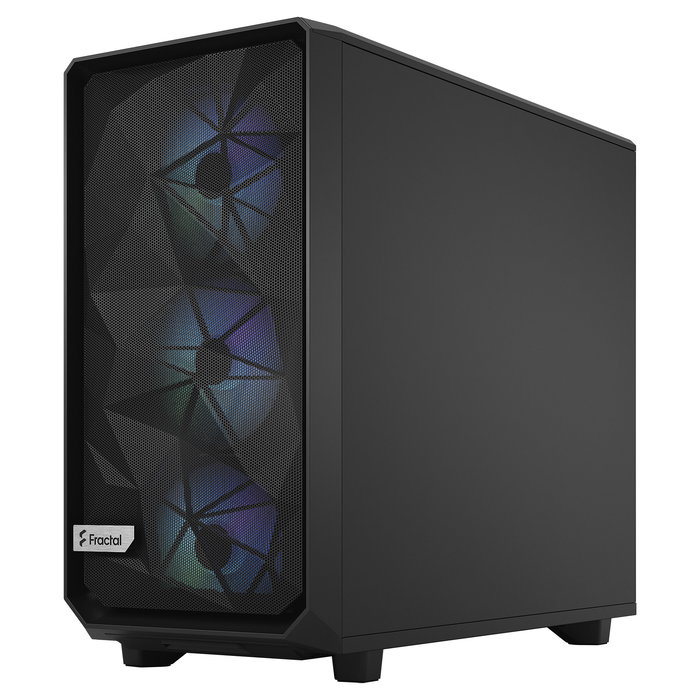 Fractal Design Meshify 2 RGB Torre ATX PC Negro con Ventiladores RGB, Panel de Vidrio Templado, Soporte para E-ATX, Micro-ATX, Mini-ITX, 4 Bahias 3.5", Gestión de Cables