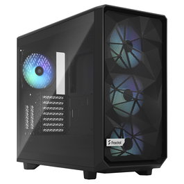 Fractal Design Meshify 2 RGB Torre ATX PC Negro con Ventiladores RGB, Panel de Vidrio Templado, Soporte para E-ATX, Micro-ATX, Mini-ITX, 4 Bahias 3.5", Gestión de Cables