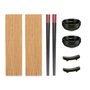 Set de Sushi Kinvara Negro Natural Bambú Loza 16,5 x 3 x 30 cm (8 Piezas) (6 Unidades)