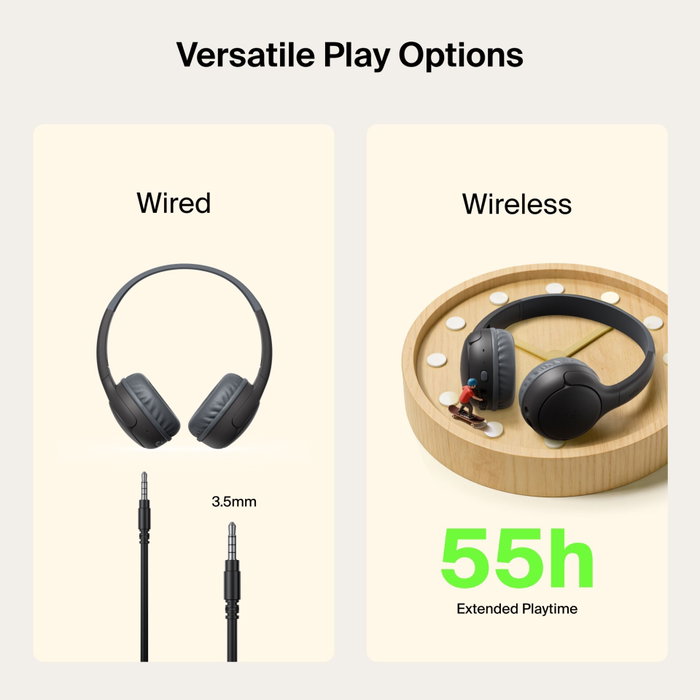 Belkin Soundform Mini 2 Wireless On-Ear para Niños - Negro