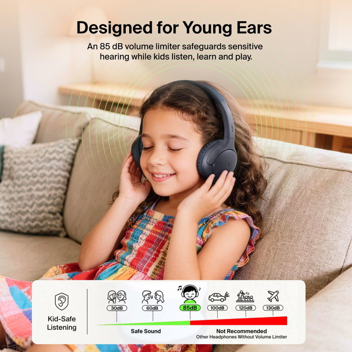 Belkin Soundform Mini 2 Wireless On-Ear para Niños - Negro