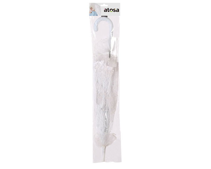Paraguas Blanco Transparente Con Volantes 58 cm Para Dama De Época Paraguas Blanco Transparente Con Volantes 58 cm Para Dama De Época