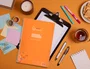 Liderpapel Cuaderno Espiral A4 Pautaguía 80 Hojas 90gr Cuadro Pautado 4mm con Margen Tapa Plástico Naranja