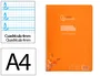Liderpapel Cuaderno Espiral A4 Pautaguía 80 Hojas 90gr Cuadro Pautado 4mm con Margen Tapa Plástico Naranja