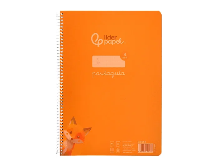 Liderpapel Cuaderno Espiral A4 Pautaguía 80 Hojas 90gr Cuadro Pautado 4mm con Margen Tapa Plástico Naranja Liderpapel Cuaderno Espiral A4 Pautaguía 80 Hojas 90gr Cuadro Pautado 4mm con Margen Tapa Plástico Naranja