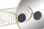 DKD Home Decor Espejo de Hierro con Perchero Dorado y Negro 44x7x25 cm