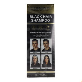 Lorenti Black Hair Champú Colorante 400 ml - Intensifica y Mantiene el Cabello Negro