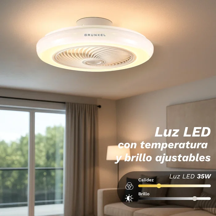 Grunkel SKYWIND-20B Ventilador de techo blanco 50 cm LED 35W 6 velocidades mando a distancia