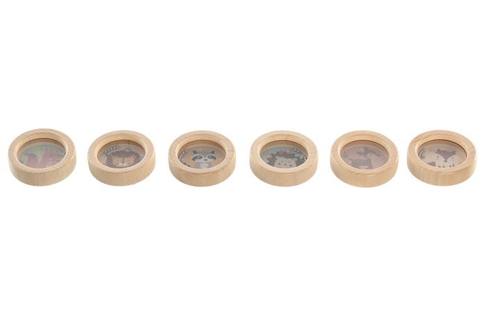 DKD Home Decor Juguete de Madera Multicolor Surtido de 6