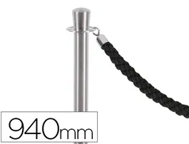 Blanca Poste Separador Cromado Satinado para Control de Acceso y Separación de Ambientes | 940 mm Alto x 320 mm Base