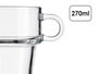 Vivalto Taza de Vidrio Apilable, 270 ml, Transparente, Apta Lavavajillas, Dimensiones 11x9.3x8 cm (Set de 24)